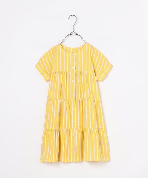 p.premier（ピードットプルミエ）の「【ジュニア対応】ストライプ前後２WAYティアードシャツワンピース（シャツワンピース・キッズ・ブラウン/グリーン/レッド/ミント/パープル/イエロー・80/90/100/110/120/130/140）」の5枚目の写真
