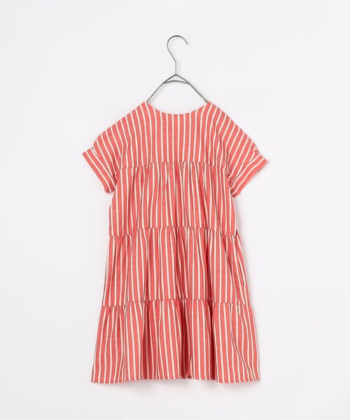 p.premier（ピードットプルミエ）の「【ジュニア対応】ストライプ前後２WAYティアードシャツワンピース（シャツワンピース・キッズ・ブラウン/グリーン/レッド/ミント/パープル/イエロー・80/90/100/110/120/130/140）」の11枚目の写真