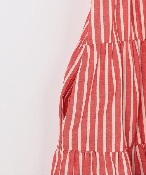 p.premier（ピードットプルミエ）の「【ジュニア対応】ストライプ前後２WAYティアードシャツワンピース（シャツワンピース・キッズ・ブラウン/グリーン/レッド/ミント/パープル/イエロー・80/90/100/110/120/130/140）」の7枚目の写真