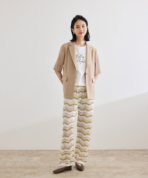 セール】【COOHEM（コーヘン）】ZIGZAG SUKASHI KNIT PANTS【WEB・一部