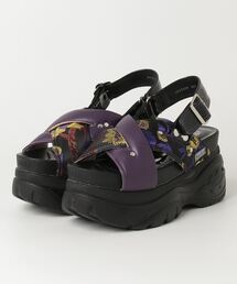 @@ヨースケYOSUKE ウィメンズ厚底 クロスアッパースタッズバックベルトサンダル2605009