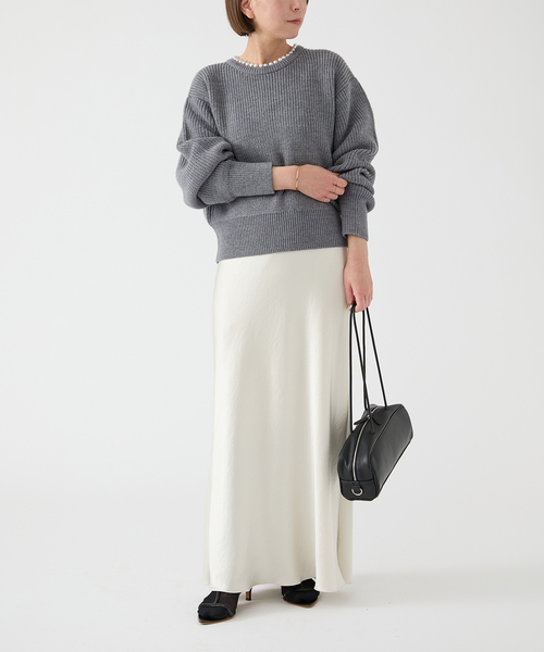 IENA（イエナ）の「《追加13》ダブルサテンスカート（スカート・レディース・ホワイト系その他/ブラウン/ネイビー/ゴールド・34/36/38/40）」の5枚目の写真