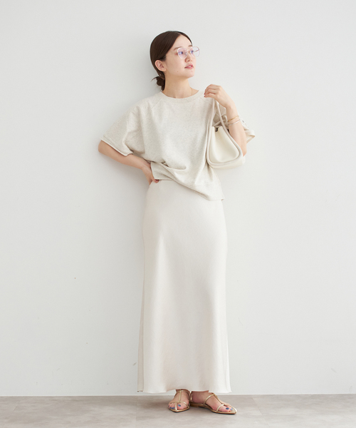 IENA（イエナ）の「《追加13》ダブルサテンスカート（スカート・レディース・ホワイト系その他/ブラウン/ネイビー/ゴールド・34/36/38/40）」の6枚目の写真