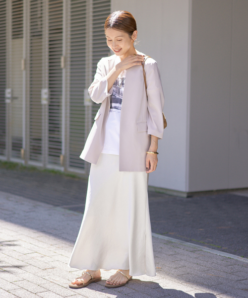 IENA（イエナ）の「《追加13》ダブルサテンスカート（スカート・レディース・ホワイト系その他/ブラウン/ネイビー/ゴールド・34/36/38/40）」の8枚目の写真