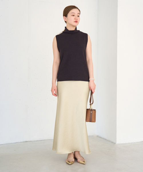 IENA ダブルサテンスカート ブラウン 38 イエナ　スピック イエナ IENA 《追加10》ダブルサテンスカート （ブラウン