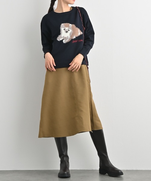 aunt lily(アントリリー)の「アニマルシリーズジャガードプルオーバー(Tシャツ/カットソー・レディース・ネイビー/ピンク・L/M/LL)」の3枚目の写真