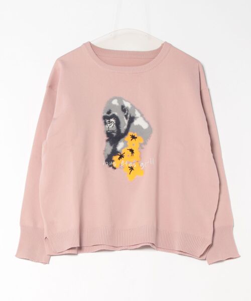 aunt lily(アントリリー)の「アニマルシリーズジャガードプルオーバー(Tシャツ/カットソー・レディース・ネイビー/ピンク・L/M/LL)」の9枚目の写真
