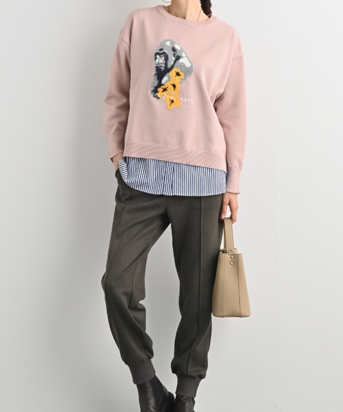 aunt lily(アントリリー)の「アニマルシリーズジャガードプルオーバー(Tシャツ/カットソー・レディース・ネイビー/ピンク・L/M/LL)」の6枚目の写真
