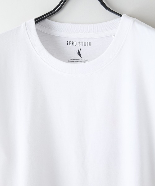 JEANS MATE（ジーンズメイト）の「【汗染みの目立ちにくいTシャツ ZEROSTAIN/ゼロステイン】ロールカフサイドスリットTシャツ 撥水・防汚加工 涼しい・透けにくい サイドスリット（Tシャツ/カットソー・レディース・スミクロ/ダークグリーン/ブラック/ホワイト/パープル・LARGE/MEDIUM）」の11枚目の写真