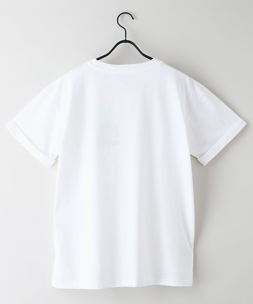 JEANS MATE（ジーンズメイト）の「【汗染みの目立ちにくいTシャツ ZEROSTAIN/ゼロステイン】ロールカフサイドスリットTシャツ 撥水・防汚加工 涼しい・透けにくい サイドスリット（Tシャツ/カットソー・レディース・スミクロ/ダークグリーン/ブラック/ホワイト/パープル・LARGE/MEDIUM）」の12枚目の写真