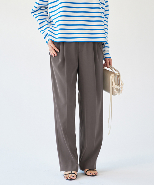 IENA（イエナ）の「《追加4》サスペンダーツイルパンツ（スラックス・レディース・ブラック/チャコールグレー/カーキ・34/40/36/38）」の2枚目の写真