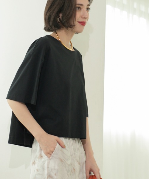 OPAQUE.CLIP(オペークドットクリップ)の「◆ボートネックショートTシャツ【洗濯機洗い可】(Tシャツ/カットソー・レディース・ホワイト/ブラック/チャコールグレー/ブルー・38/40/42)」の20枚目の写真