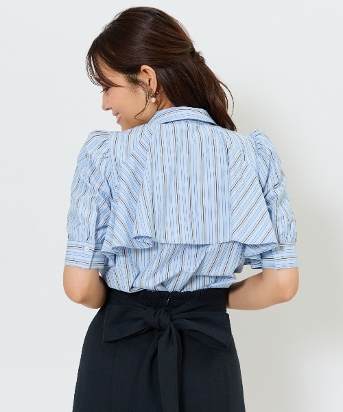 AND COUTURE(アンドクチュール)の「ビジューボタンストライプフリルブラウス(シャツ/ブラウス・レディース・グリーン系その他/ホワイト系その他/ブルー系その他/ホワイト系その他6・FREE)」の19枚目の写真