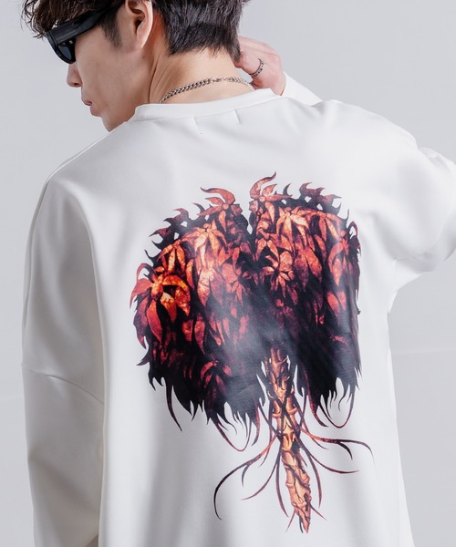 NULL(ヌル)の「プリント ポンチ ドルマン長袖Tシャツ(Tシャツ/カットソー・メンズ・ブラック系/ブラック/ホワイト系/ホワイト・LARGE/MEDIUM/SMALL)」の3枚目の写真