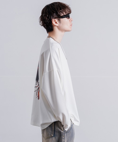 NULL(ヌル)の「プリント ポンチ ドルマン長袖Tシャツ(Tシャツ/カットソー・メンズ・ブラック系/ブラック/ホワイト系/ホワイト・LARGE/MEDIUM/SMALL)」の22枚目の写真