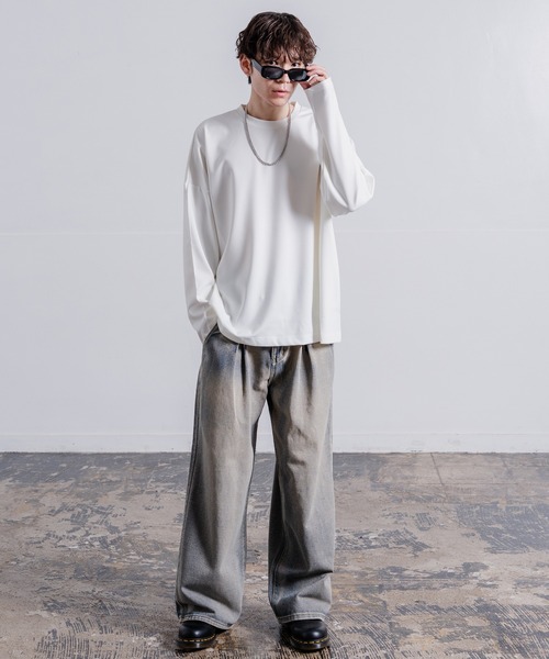 NULL(ヌル)の「プリント ポンチ ドルマン長袖Tシャツ(Tシャツ/カットソー・メンズ・ブラック系/ブラック/ホワイト系/ホワイト・LARGE/MEDIUM/SMALL)」の13枚目の写真