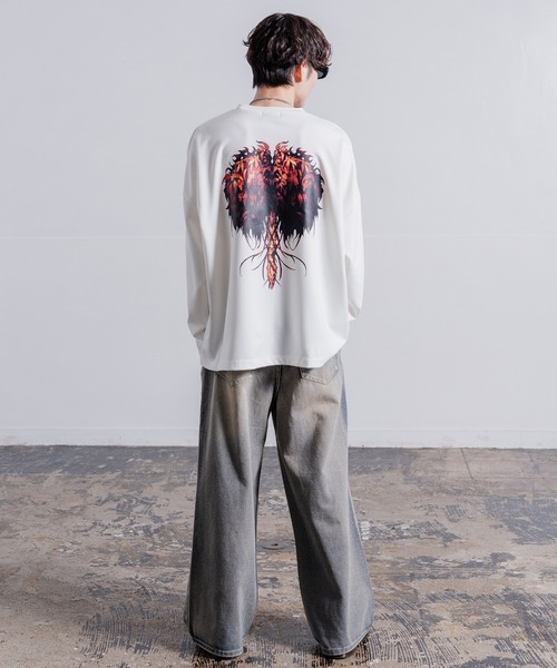 NULL(ヌル)の「プリント ポンチ ドルマン長袖Tシャツ(Tシャツ/カットソー・メンズ・ブラック系/ブラック/ホワイト系/ホワイト・LARGE/MEDIUM/SMALL)」の14枚目の写真