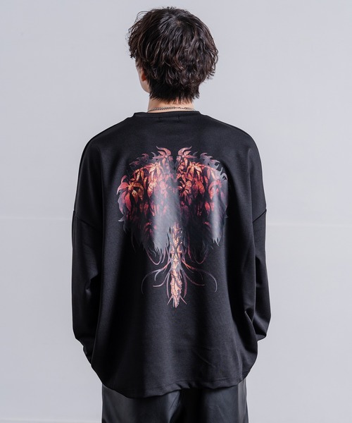 NULL(ヌル)の「プリント ポンチ ドルマン長袖Tシャツ(Tシャツ/カットソー・メンズ・ブラック系/ブラック/ホワイト系/ホワイト・LARGE/MEDIUM/SMALL)」の17枚目の写真