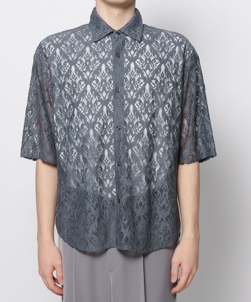 HARE(ハレ)の「ダマスクレースシャツSS(HARE)(シャツ/ブラウス・メンズ・グレー/ブラック/ブラウン/ブルー・FREE)」の15枚目の写真