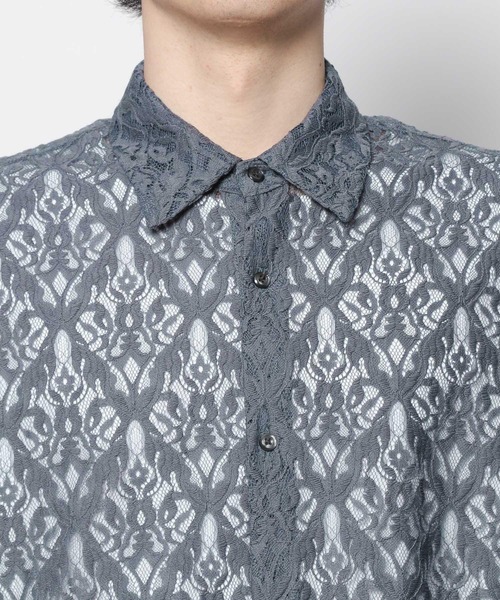 HARE(ハレ)の「ダマスクレースシャツSS(HARE)(シャツ/ブラウス・メンズ・グレー/ブラック/ブラウン/ブルー・FREE)」の12枚目の写真