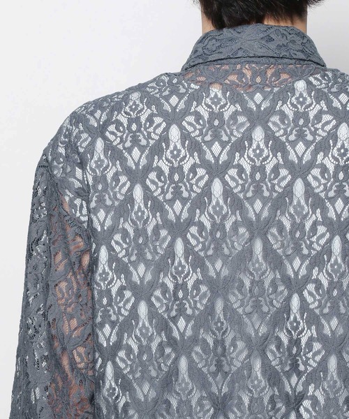 HARE(ハレ)の「ダマスクレースシャツSS(HARE)(シャツ/ブラウス・メンズ・グレー/ブラック/ブラウン/ブルー・FREE)」の9枚目の写真