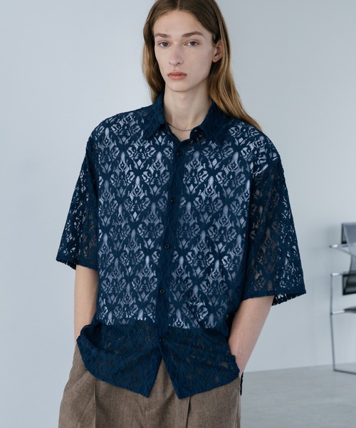 HARE(ハレ)の「ダマスクレースシャツSS(HARE)(シャツ/ブラウス・メンズ・グレー/ブラック/ブラウン/ブルー・FREE)」の17枚目の写真