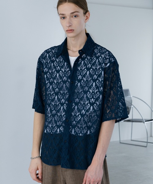 HARE(ハレ)の「ダマスクレースシャツSS(HARE)(シャツ/ブラウス・メンズ・グレー/ブラック/ブラウン/ブルー・FREE)」の18枚目の写真