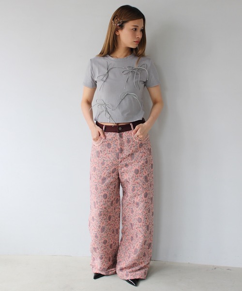 SANSeLF(サンセルフ)の「【SANSeLF】フロントリボントップス sanw25s075(その他トップス・レディース・グレー/ブラック/ホワイト・FREE)」の5枚目の写真