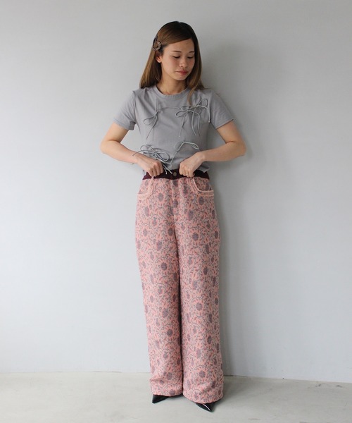 SANSeLF(サンセルフ)の「【SANSeLF】フロントリボントップス sanw25s075(その他トップス・レディース・グレー/ブラック/ホワイト・FREE)」の6枚目の写真