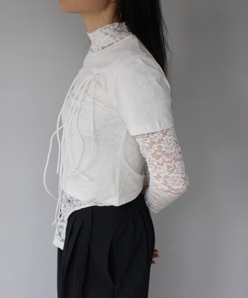 SANSeLF(サンセルフ)の「【SANSeLF】フロントリボントップス sanw25s075(その他トップス・レディース・グレー/ブラック/ホワイト・FREE)」の11枚目の写真