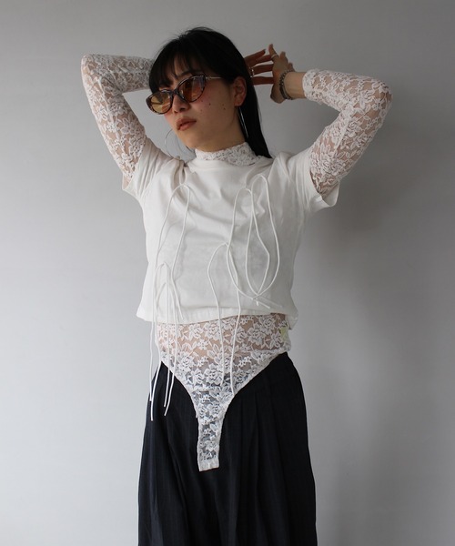 SANSeLF(サンセルフ)の「【SANSeLF】フロントリボントップス sanw25s075(その他トップス・レディース・グレー/ブラック/ホワイト・FREE)」の14枚目の写真