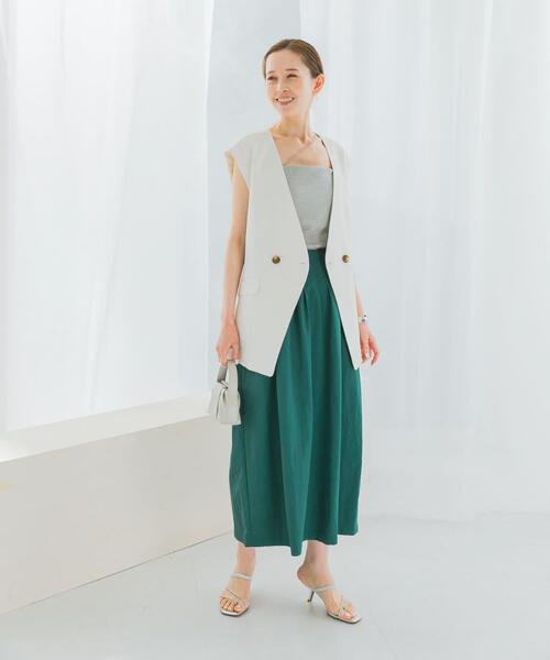 URBAN RESEARCH ROSSO WOMEN（アーバンリサーチ　ロッソ）の「接触冷感リネン混ジレ（ベスト・レディース・オフホワイト/チャコールグレー・FREE）」の21枚目の写真