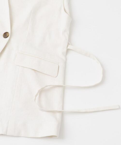 URBAN RESEARCH ROSSO WOMEN（アーバンリサーチ　ロッソ）の「接触冷感リネン混ジレ（ベスト・レディース・オフホワイト/チャコールグレー・FREE）」の4枚目の写真