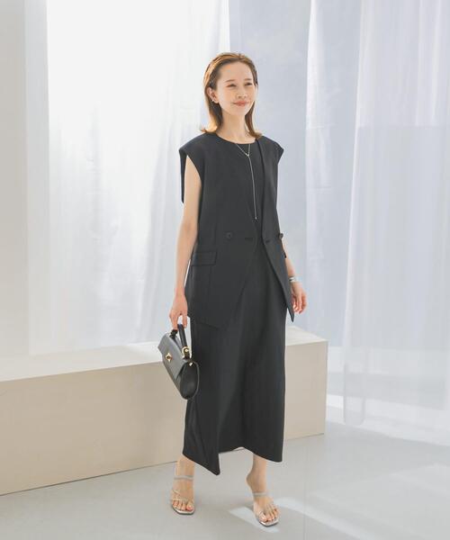 URBAN RESEARCH ROSSO WOMEN（アーバンリサーチ　ロッソ）の「接触冷感リネン混ジレ（ベスト・レディース・オフホワイト/チャコールグレー・FREE）」の15枚目の写真