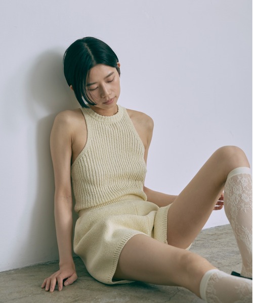 EN NEUME（エンノイム）の「【Set Up】High Waist Knit Shorts（その他パンツ・レディース・ブラウン/ピンク/ミント/イエロー・FREE）」の4枚目の写真