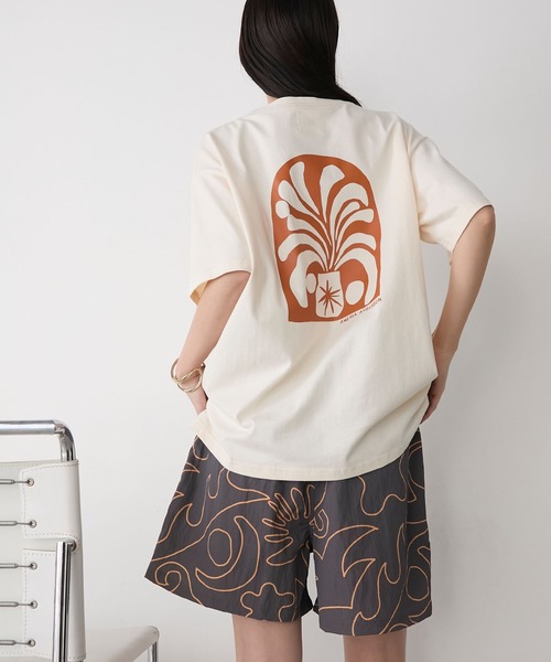 AMERIA ANDERSON(アメリアアンダーソン)の「【AMERIA ANDERSON】print T-shirt /グラフィックバックプリントビッグTシャツ(Tシャツ/カットソー・レディース・パープル/オフホワイト/ブラック・FREE)」の1枚目の写真