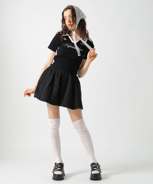 FOREVER 21（フォーエバー トゥエンティーワン）の「【2025SS】バルーンミニスカート（スカート・レディース・ブラック/オフホワイト・FREE）」の9枚目の写真