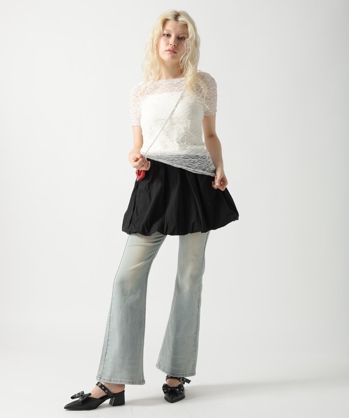 FOREVER 21（フォーエバー トゥエンティーワン）の「【2025SS】バルーンミニスカート（スカート・レディース・ブラック/オフホワイト・FREE）」の17枚目の写真