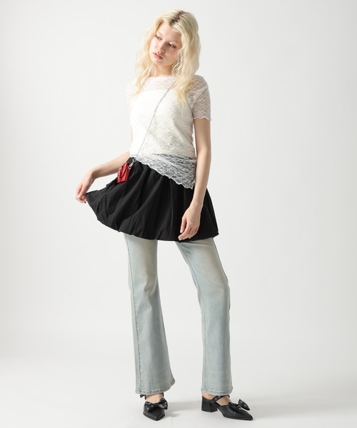 FOREVER 21（フォーエバー トゥエンティーワン）の「【2025SS】バルーンミニスカート（スカート・レディース・ブラック/オフホワイト・FREE）」の18枚目の写真