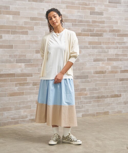 J.PRESS - ジェイプレス カーディガン トップス 長袖 クルーネック カシミヤ 未使用 レディース Sサイズ サーモンピンク×グレー J.PRESS J.PRESS - ジェイプレス カーディガン トップス 長袖 クルー