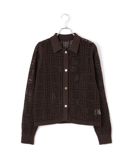 ADAM ET ROPE'(アダムエロペ)の「【サステナブル】クロシェライクカーディガン(カーディガン/ボレロ・レディース・ダークブラウン/オフホワイト・FREE)」の22枚目の写真
