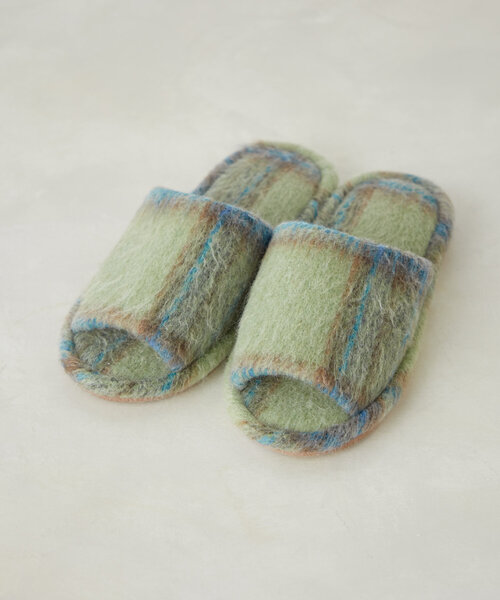 SAHIR(サヒール)の「【SAHIR サヒール】Checked Roomshoes(ルームシューズ/スリッパ・レディース・オレンジ/グリーン・0)」の7枚目の写真