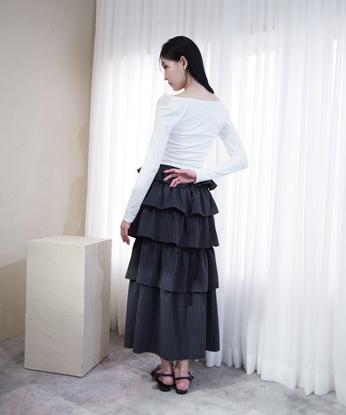 Y/lim(イリム)の「ドレープチュールTシャツ(Tシャツ/カットソー・レディース・ブラック/オフホワイト・M/L)」の19枚目の写真
