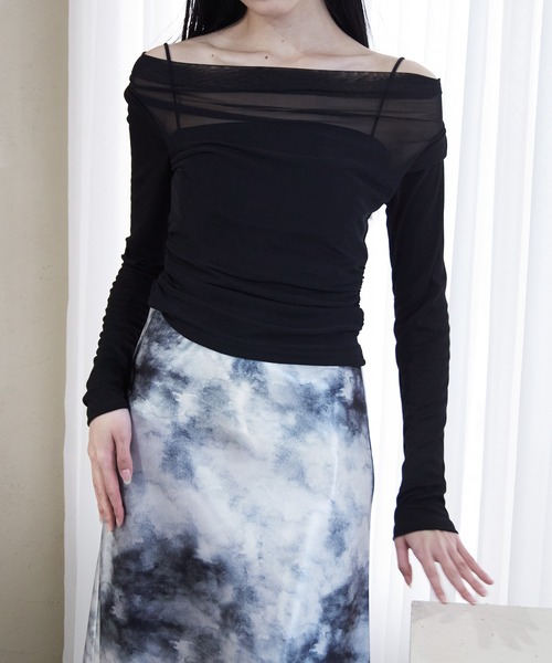 Y/lim(イリム)の「ドレープチュールTシャツ(Tシャツ/カットソー・レディース・ブラック/オフホワイト・M/L)」の15枚目の写真