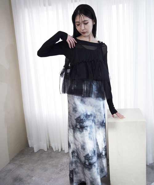 Y/lim(イリム)の「ドレープチュールTシャツ(Tシャツ/カットソー・レディース・ブラック/オフホワイト・M/L)」の9枚目の写真