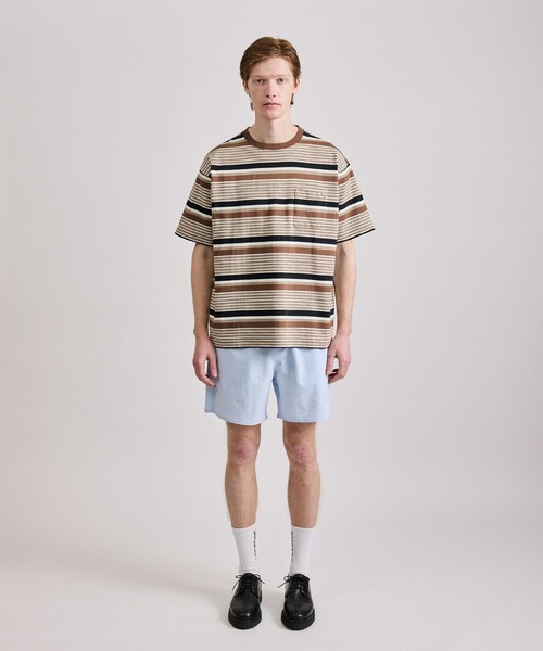 Saturdays NYC（サタデーズ ニューヨークシティ ）の「Border Stripe Relaxed SS Tee（Tシャツ/カットソー・メンズ・グレー/オフホワイト/ブラック・L/M/S/XL）」の18枚目の写真