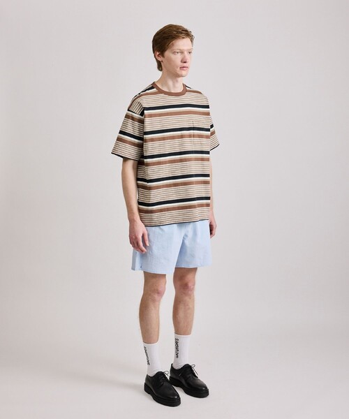 Saturdays NYC（サタデーズ ニューヨークシティ ）の「Border Stripe Relaxed SS Tee（Tシャツ/カットソー・メンズ・グレー/オフホワイト/ブラック・L/M/S/XL）」の17枚目の写真