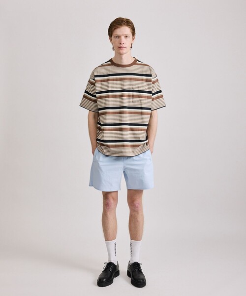 Saturdays NYC（サタデーズ ニューヨークシティ ）の「Border Stripe Relaxed SS Tee（Tシャツ/カットソー・メンズ・グレー/オフホワイト/ブラック・L/M/S/XL）」の15枚目の写真