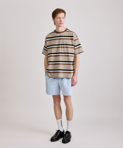 Saturdays NYC（サタデーズ ニューヨークシティ ）の「Border Stripe Relaxed SS Tee（Tシャツ/カットソー・メンズ・グレー/オフホワイト/ブラック・L/M/S/XL）」の13枚目の写真