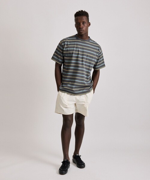 Saturdays NYC（サタデーズ ニューヨークシティ ）の「Border Stripe Relaxed SS Tee（Tシャツ/カットソー・メンズ・グレー/オフホワイト/ブラック・L/M/S/XL）」の11枚目の写真